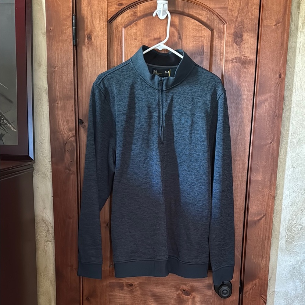 Men's Blue Green Half-Zip Sweater